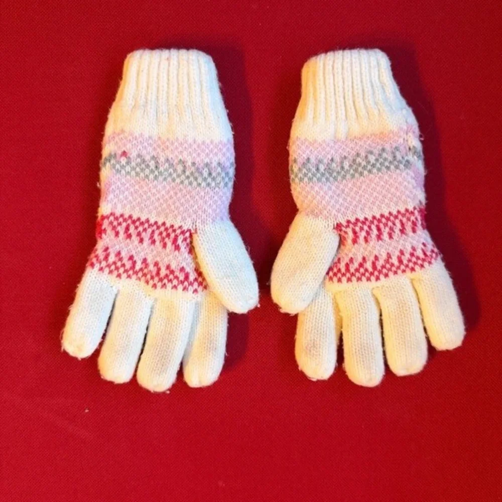 Charming Pink and Cream Kids Mittens